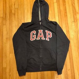 Full zip Hoodie Sweatshirt navy blue Medium